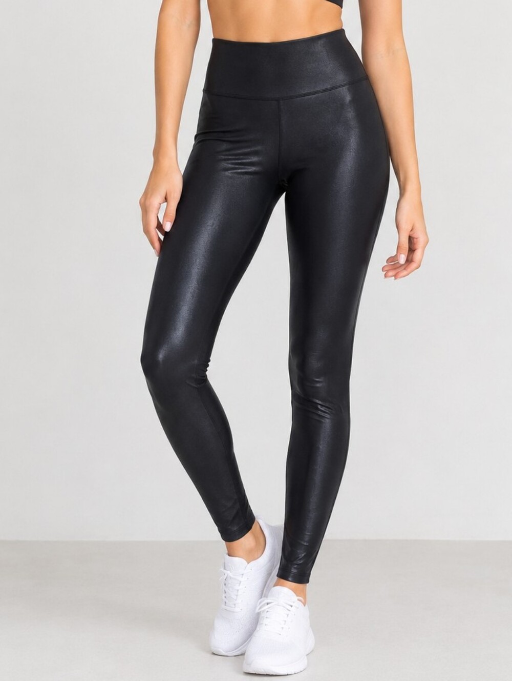 SPANX Black High-Waist Faux Leather Leggings